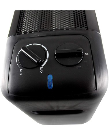 Radiador de mica de mica compacto, 1500W, termostato, negro, PRC-1500N