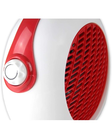 TVC-2000R, Termoventilador vertical blanco/rojo, 1000/2000W, termostato