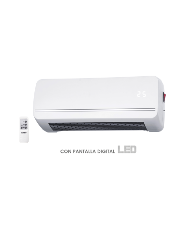 Calefactor Split cerámico, resistencia PTC, 1000/2000W, color BLANCO, ideal baño, CS-2000B,