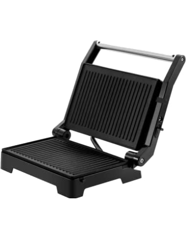 Grill eléctrico de 1000W, color negro, Vulcano fast grill-1000, placas de 27,6 X 17 cm, recoge grasas