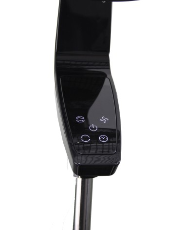 Ventilador de pie con mando a distancia, 50W, base redonda, gama premium, modelo Coin Black