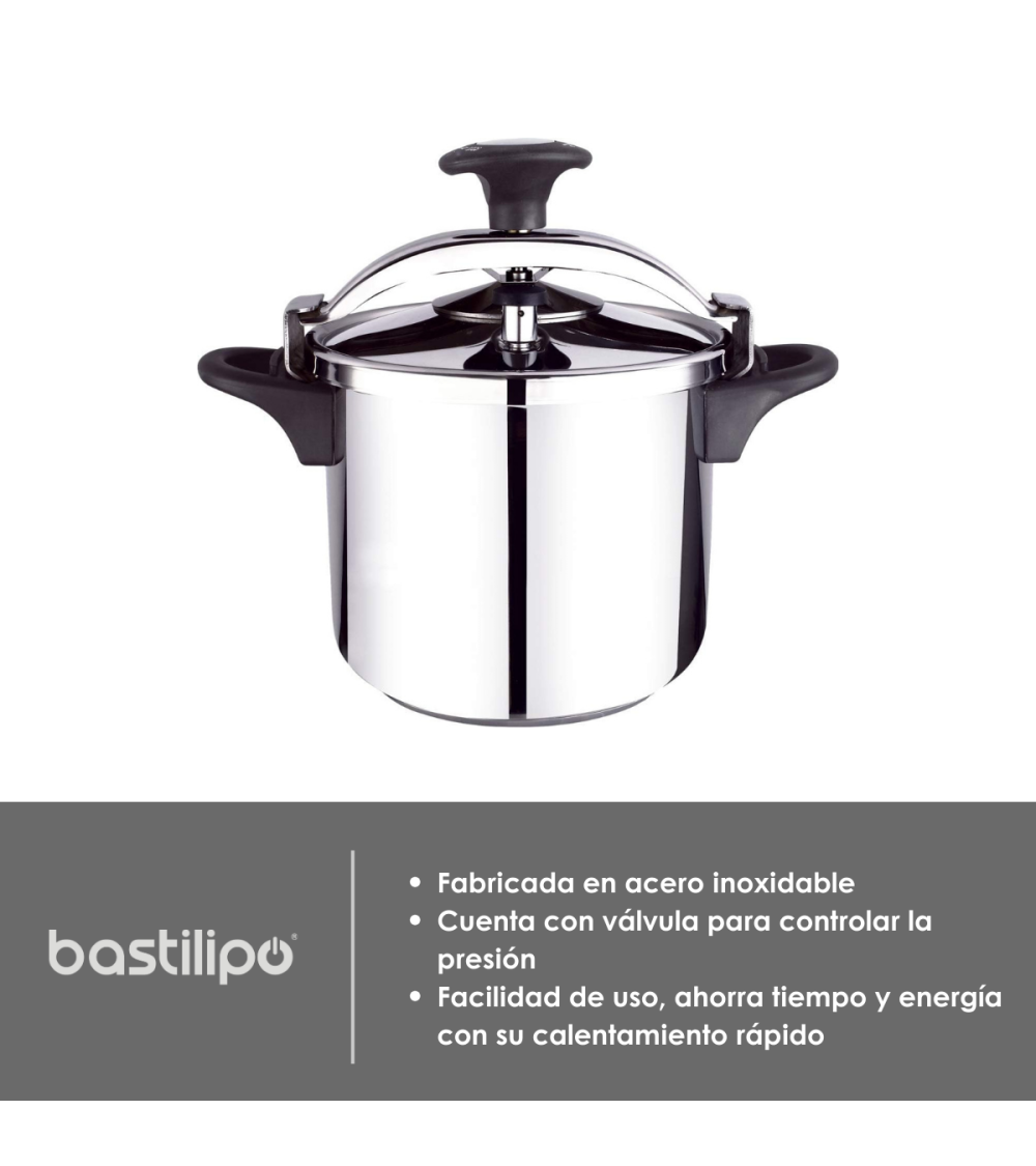 Bastilipo - Express Clásica 10, olla expres de acero inoxidable, 10 litros  : : Hogar y cocina