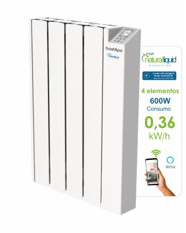 Emisor térmico digital de bajo consumo Ecológico con Wifi, 4 elementos, ET-Ecofluid4