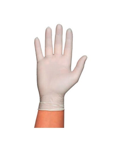 Caja de 100 guantes latex con polvo, Certificado CE, talla L