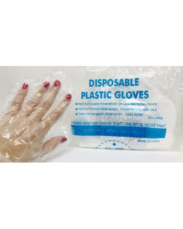 Caja de 3.000 guantes de polietileno transparentes PE (30 paquetes de 100 Uds)