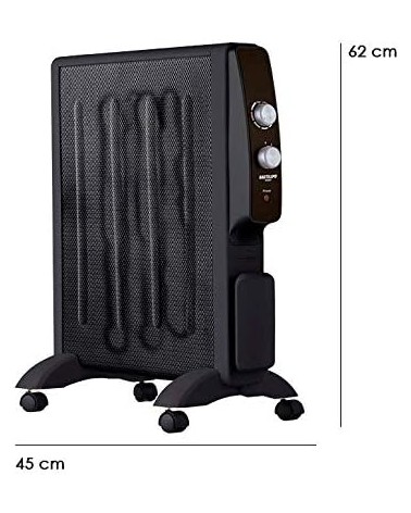 Radiador de mica de 1500W, termostato, color negro, PRM-1500