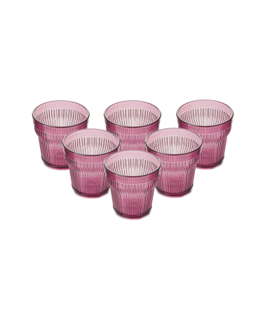 PACK 6 UNIDADES VASO 300 ML. MOD. EMPIRE STATE COLOR ROSA PALO. Vaso de policarbonato tamaño mediano, reutilizable, libre de BPA