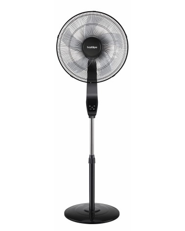 Ventilador de pie con mando a distancia, 50W, base redonda, gama premium, modelo Coin Black