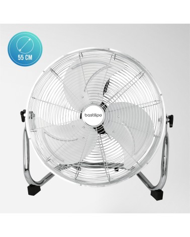 Ventilador industrial de suelo - 140W de potencia, con palas de aluminio y inclinable, modelo Adriático.