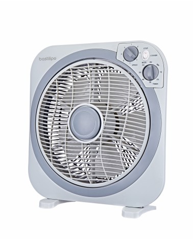 Ventilador Box fan, 45W,  con temporizador, Zahara