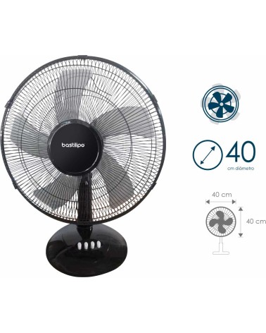 Ventilador de mesa de 40 cm - 50W de potencia - 3 velocidades, Barrosa