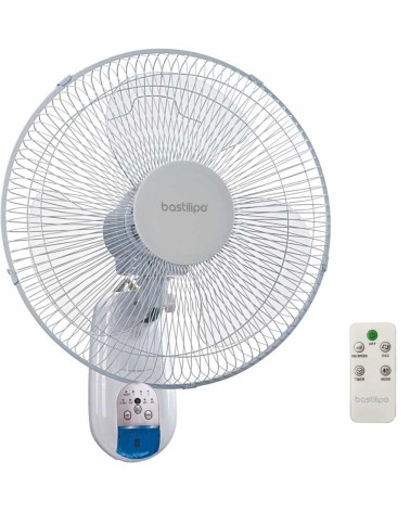 Ventilador de pared de 40 cm con mando a distancia, 50 W, blanco, Calahonda