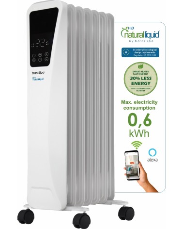 Radiador de bajo consumo eléctrico con wifi, 7 elementos, con fluido ecológico, R-EcoFluid2-7