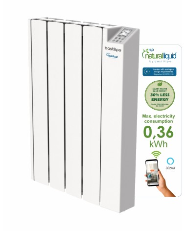 Emisor térmico digital de bajo consumo Ecológico con Wifi, 4 elementos, ET-Ecofluid4