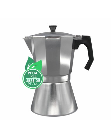 Cafetera de Italiana de aluminio de 6 tazas, apta para inducción,  mokka induccion 6AL,