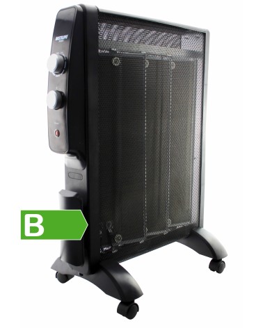 Radiador de mica de 1500W, termostato, color negro, PRM-1500