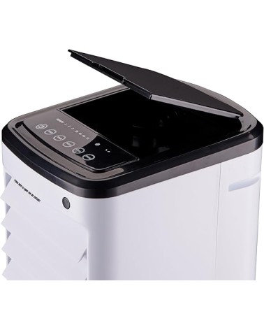 Climatizador evaporativo Formentor RC, control digital, mando a distancia, consumo 65W, deposito de 3.5L, temporizador.