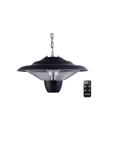 PROMETEO UMBRELA,  Estufa para exterior colgante, 1500W, Mando a distancia, resistencias de infrarrojo de amplio expectro