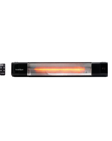 PROMETEO-E-1500,  Estufa para exterior empotrable, 1500W, Mando a distancia, resistencias de infrarrojo de amplio expectro.