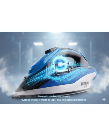 Riverside 2200 injection, Plancha de vapor con bomba inyectora de vapor, 2.200 W, 330 ml de depósito, suela cerámica