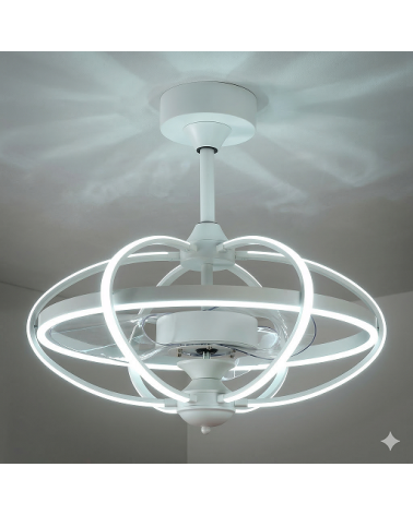 Ventilador de techo calidad Premium, luz LED, mando a distancia, diámetro 63 cm, motor DC, modelo Miami